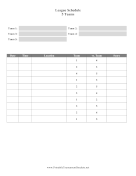 League Schedule 5 Teams