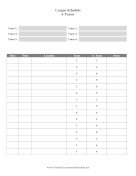 League Schedule 6 Teams