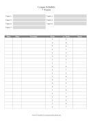 League Schedule 7 Teams