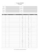 League Schedule 8 Teams