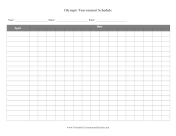 Olympic Tournament Schedule