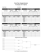 Pool Play Single Bracket 4 Groups Of 4