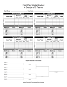 Pool Play Single Bracket 4 Groups Of 5