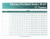 Snake Draft 11 Teams