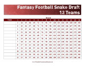 Snake Draft 12 Teams
