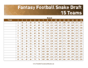 Snake Draft 15 Teams