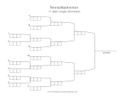 Tennis Single Elimination 11 Teams