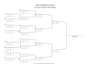 Tennis Single Elimination 12 Teams