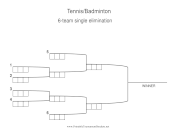 Tennis Single Elimination 6 Teams